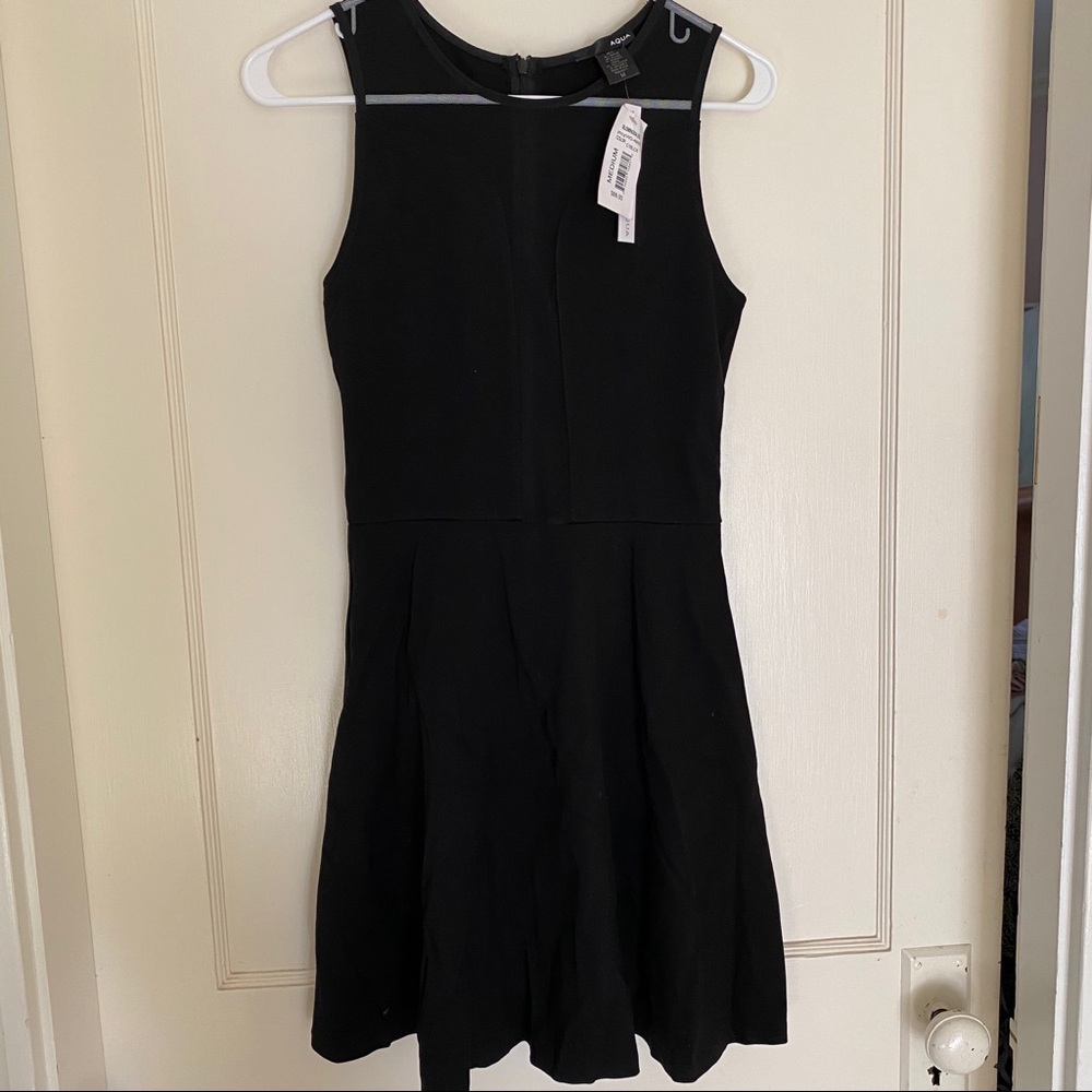 Aqua Black Mesh Dress